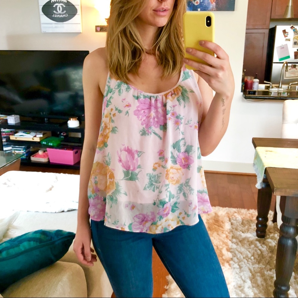 Flowy Pink Floral Top